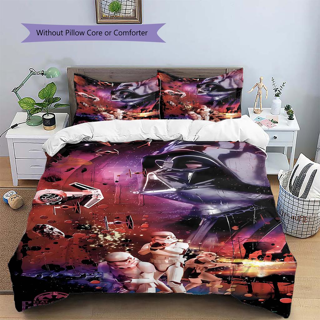 Set Copripiumino Trapuntato con Fantasia Mandalorian Copripiumino Federa Decorazione per la Casa Regalo (1 * copripiumino + 2 * federa, senza nucleo)