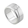 Twill Interlocking Double G Wide Shiny 925 Silver Ring Unisex Rings 774053-J8400-8106