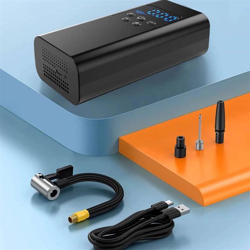 Wireless/Wired Electric Tire Inflator Lcd Digital Display Portable Tyre Inflator With Led Light Digital Inflator Inflatable Pump