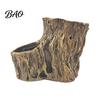Small Succulent Planters Resin Tree Stump Flowerpot for Succulents Plants, Imitation Wood Grain Planter Decorative Plant Containers Indoor Home Office