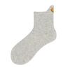 Socks Women's Autumn Lift Ear Mid-calf Socks Simple Embroidery Women's Socks Do Not Fall Off The Heel Anti-odour Sweat Boneless Socks