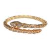 CNC Crafted spring snake bone bracelet with full diamond inlay, plated18K Rose gold elastic light-luxury high-end snake-shaped bracelet