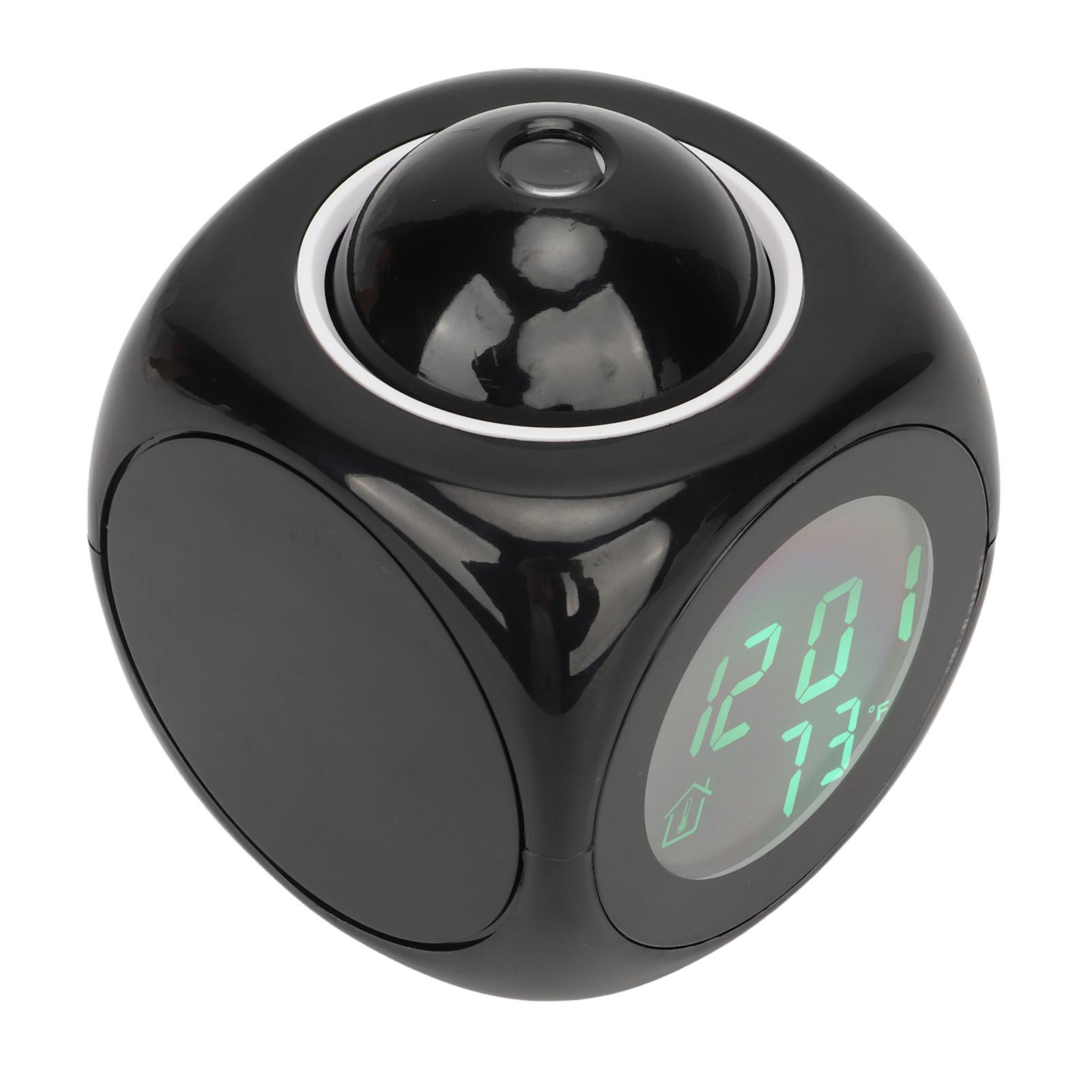 

Проекционные часы Светодиодный дисплей Проекционный будильник Мини голосовое время Цифровые часы Проектор с USB-кабелем Черный