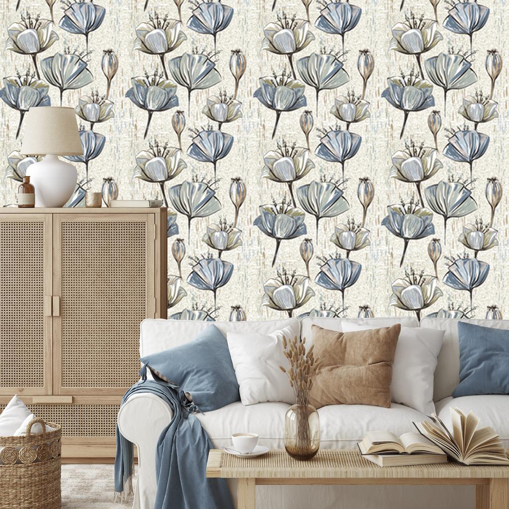 Vintage Tulips Wallpaper for Living Room and Bedroom 50x1000