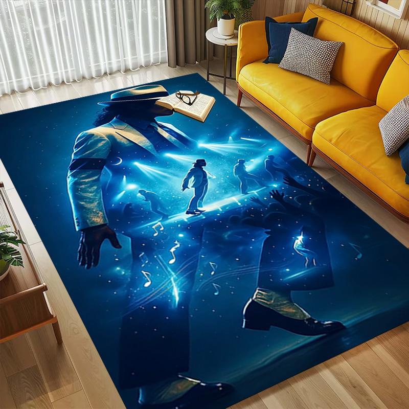 Michael Jackson Wohnzimmer rutschfester Bereichsteppich Weicher Teppich für Schlafzimmer Spielzimmer Kinderzimmer Sofa Büro Heimdekoration Fußmatte