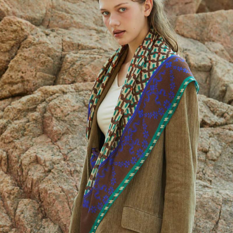 ANA MAISON Pleasant Retro Silk Wool Scarf [PMsw-1429]