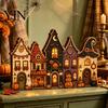 Rustikální podzimní středové dekorace stolu Halloween Retro strašidelná vesnice Dřevěná dekorace na stolní desku, Podzimní statek Čarodějnice Americký venkovský styl Figurky