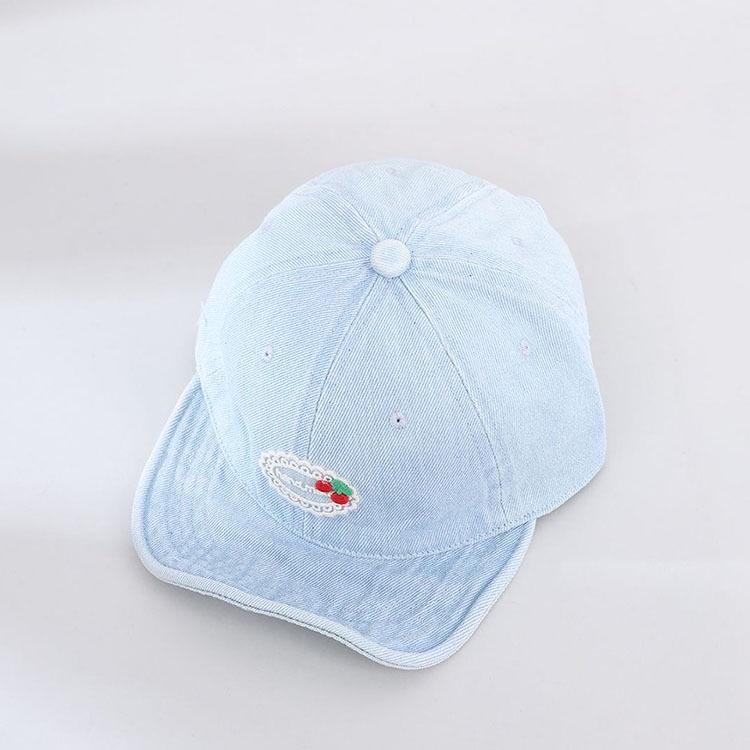 Spring & Autumn Unisex Baby Denim Hat with Embroidered Letters