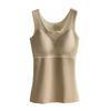 Women Plus Size Thickened Fleece Thermal Warm V Neck Vest With Built In Chest Pad