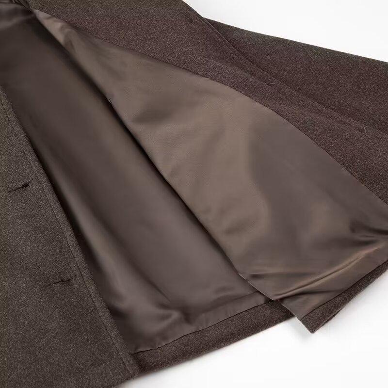 Women Fashion With Pockets Brown Single Breasted Jackets Vintage Lapel Neck Long Sleeves Female Chic Lady Outfits