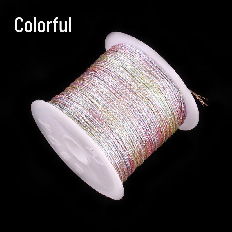 Handmade Red Lanyard Bracelet with Gold Iridescent Gimp Thread