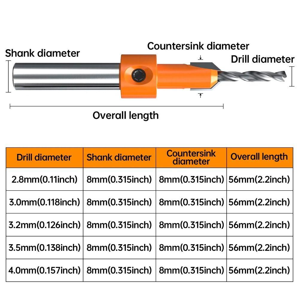 Step Counter sink Drill Bit Hole Punch Screw Drill Router Bits Counter sinking Drill Carpentry