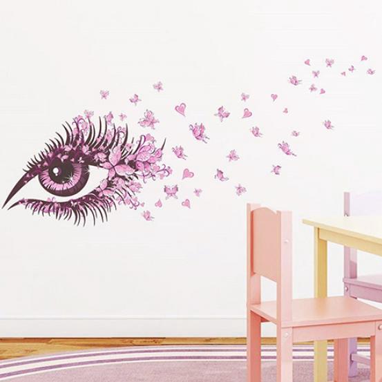 Romantic Beautiful Eye Butterfly Heart Home Decor Mural Art Decal Wall Sticker KTY