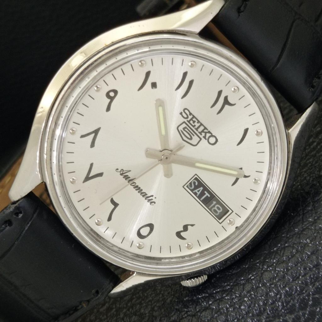 

SEIKO 5 AUTOMATIC VINTAGE JAPAN 6309A MENS ARABIC SILVER DIAL WATCH a702442-5 R124-a702442