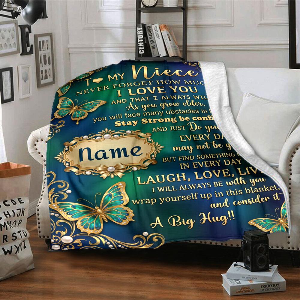 Love Encouragement Blanket Personalized Name Soft Warm And Versatile For Sofa Bed Office And Travel Machine Washable Comfortable In All Seasons Best