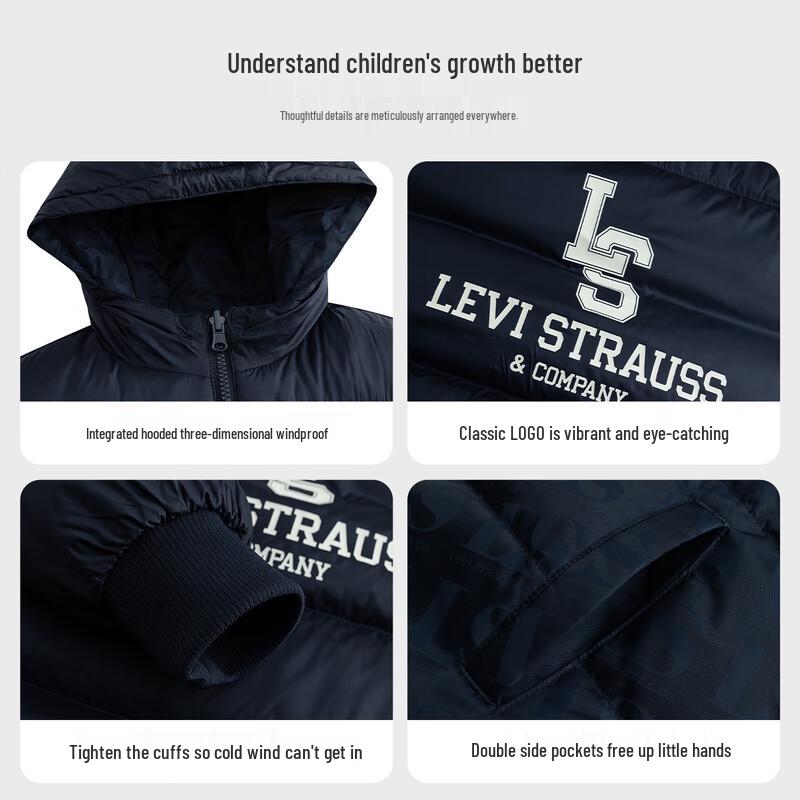 Levi's Boys' Reversible Hooded Down Jacket