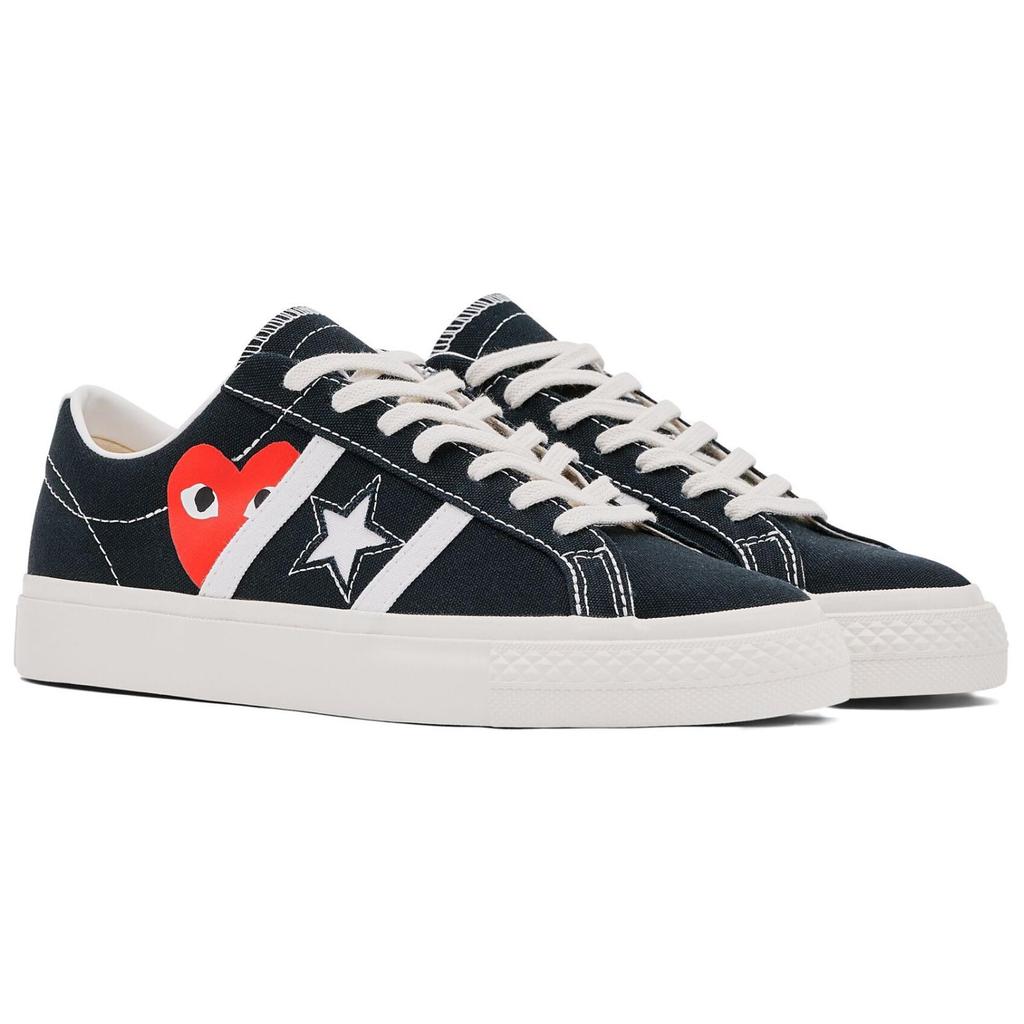 Comme Des Garçons PLAY X Converse One Star Academy Pro Black Egret Unisex Sneakers Red A09870C