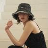 Allincomplete Denim Bleaching Safari Hat Black