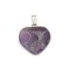 Herzförmiger Naturstein Anhänger Tigerauge Amethyst Jade Kristall Stein Charms Für DIY Exquisites Halsketten Schmuckzubehör