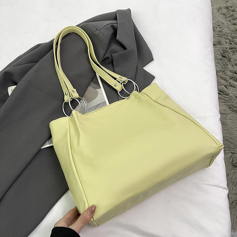 

Женская однотонная квадратная сумка-тоут с магнитной пряжкой для отдыха из искусственной кожи, наклонные сумки через плечо, большая вместимость One Size жёлтый