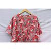 Indian Red Long Leaf Print Cotton Hippie Maxi Women Boho Nightwear Caftan Dress CKFTN-SCRN-FULL-BUYIT-011