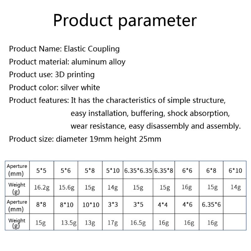 High-quality Durable Flexible Coupling- D19l25 3x3 MM/3x4 MM Coupling