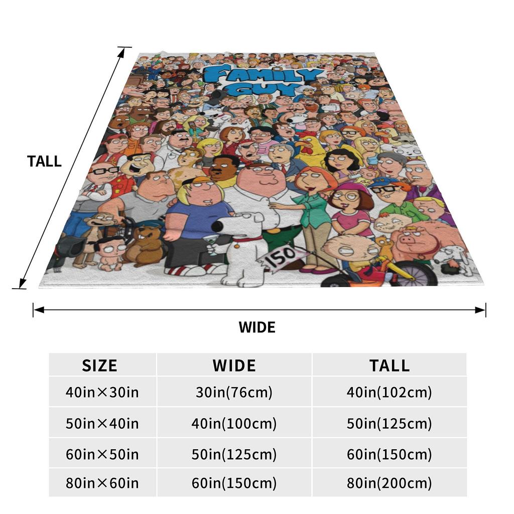 Families Guys Peter Griffin Blanket Fleece Spring Autumn Cartoon Funny TV Multifunction Soft Throw Blankets Office Plush Quilt