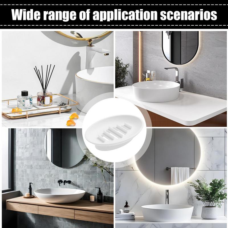 Soap Dish with drainage Sink Bar Soap Dish Holder Tray Silicone Self-Draining Storage Box Small Storage Container Organizer