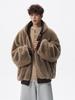 Herren American Style Kapuzen Adler Plüsch Baumwolljacke - Winter Retro Trend, Dick Warm & Lockerer Schnitt