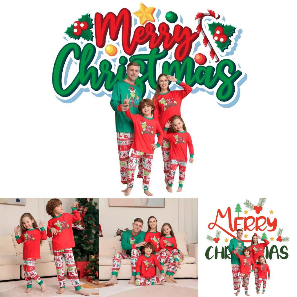 Cozy And Stylish New Monster Print Pajama Set Family Matching Outfits For Christmas