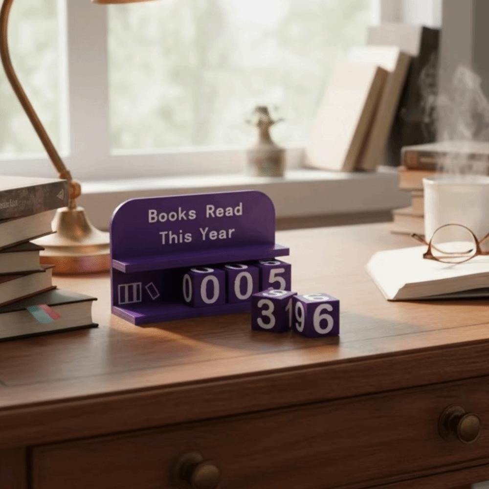 3D Printed Book Read Counter Plastic Book Counting Ornament Reading Log  Bookshelf Decoration