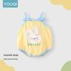Youqi Newborn Summer Triangle Romper - Thin Style Baby Bodysuit with Straps, Class A, Size 6