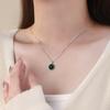 Green Bead Circular Necklace Geometric Retro Temperament Versatile Niche Personality Sweater Chain