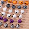 Halloween DIY Printed Wood Beads Multicolor Funny Handmade Wooden Bead Bracelet Hand String Making Accessories Festival Props
