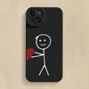 Cartoon Matchman Love Heart Phone Case For iPhone 16 15 Pro Max 14 Pro 13 12 11 16E 7 8 Pus XR XS X SE2 Shockproof Soft Cover