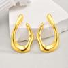 Irregular U-shaped Earrings for Women,Gold Color Exaggerated Stainless Steel Stud Earrings,Vintage Geometric Jewelry Gifts