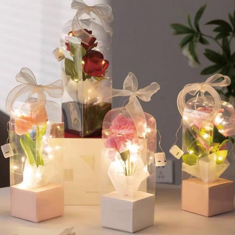 Clear Bouquet Bags Elegant Flower Packaging Boxes Single Rose Flower Box For Florist Retail And Special Event