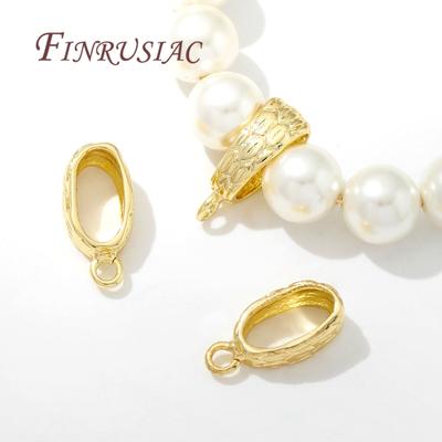 5/10pcs/lot 18K Gold Plated Pendant Connectors Bail Clasps Brass Pendants Clip Pinch For DIY Necklace Jewelry Making Supplies