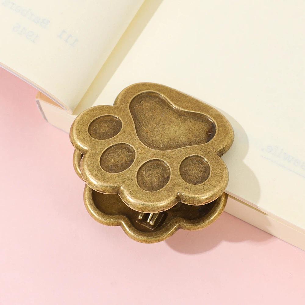 Zinc Zinc Zinc Alloy Bill Note Storage Clip Cute Book Page Marking Clip Cat Paw Clip  Office School Supplies