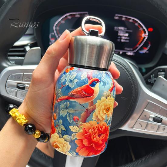 Taşınabilir Termal Şişe Su Matarası Mini Termal Kupa 300ml Yalıtımlı Bardak Sıcak Soğuk İçecekler Sızdırmaz Seyahat Kahve Kupası Aşıklar Ebeveynler İçin Hediye