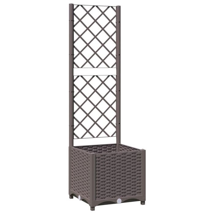 VidaXL Planter with Trellis Brown 40x40x136 Cm PP