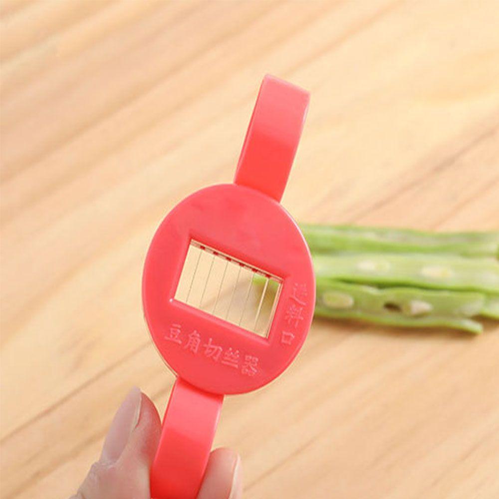 Red Kitchen Tools Gadgets Stainless Steel Long Bean Shredder French Bean Slicer Cutters Vegetable