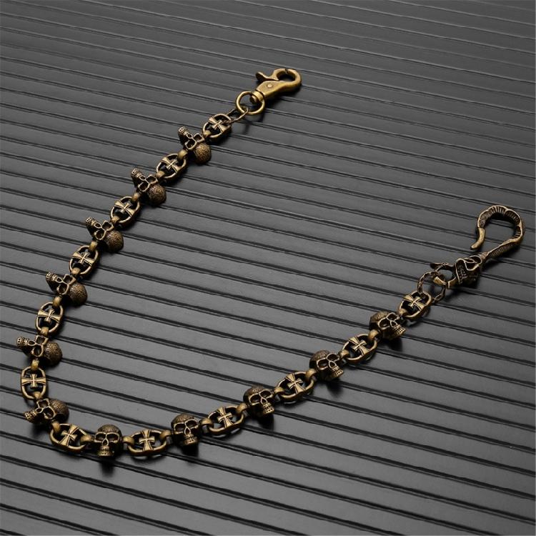 Catena da Cintura Teschio Gotico Accessorio Metallico Retrò Per Personalizzare Jeans Giubbotti Unico