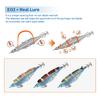 5pcs Fishing Luminous Shrimp Lure Hard Artificial Lure Wood Shrimp Bait with Squid Hooks