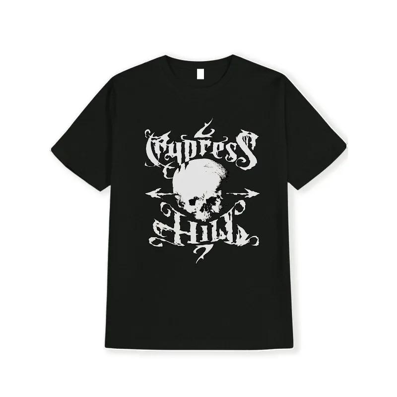 Totenkopf Buchstabenmuster T-Shirt Herrenmode Freizeitkleidung Kurzarm Locker und Bequem T-Shirt Tägliche Herrenbekleidung