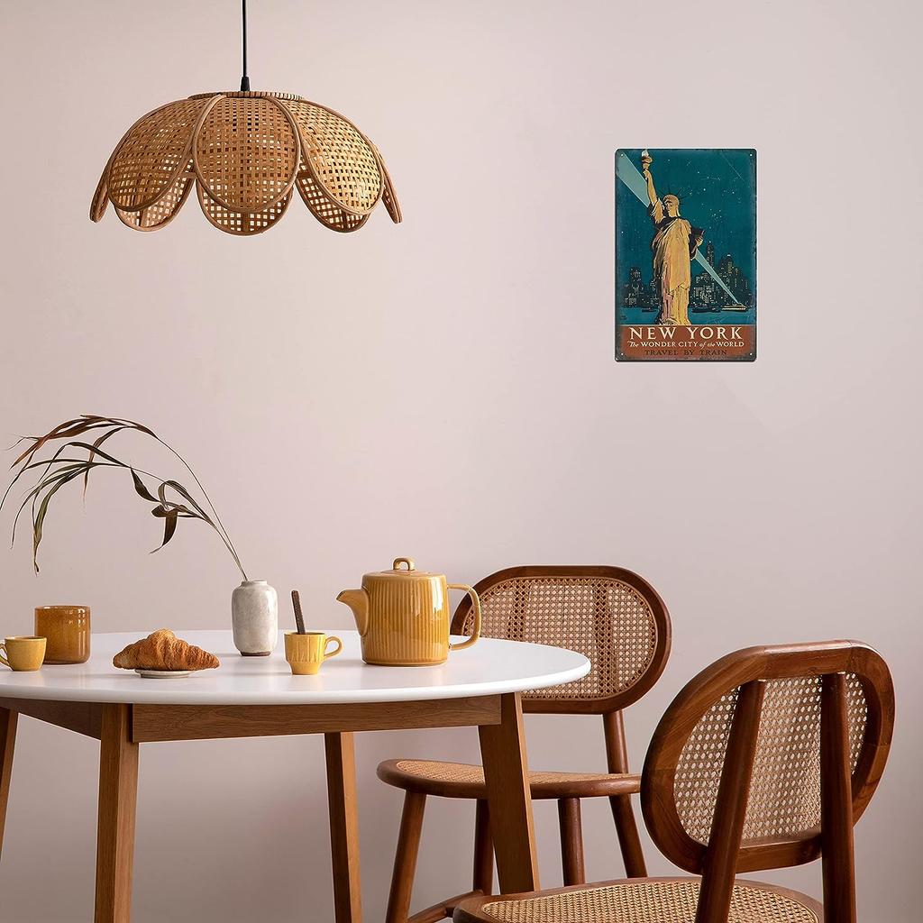 Vintage Travel City of New York Metal Tin Signs Statue of Liberty Enlightening the World National Monument for Outdoor Indoor
