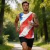 Mens Sleeveless Casual Tank Top with Abstract Paint Print Athletic Fit Breathable Lightweight Sports Vest for Summer Workout Gym Training