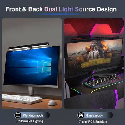 Световая панель монитора с подсветкой RGB, компьютерный монитор, лампа для игрового экрана, подвесной светильник, регулируемая яркость, USB, настольная лампа для ухода за глазами, комната, декор
