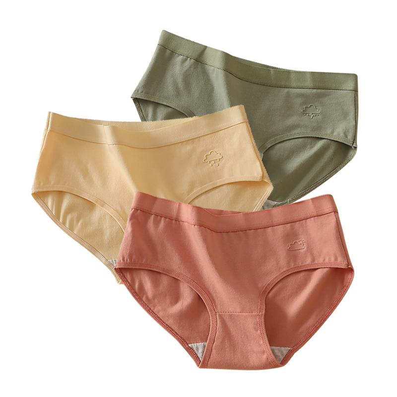 3Pcs/Set Cotton Sports Underwear Women Sexy Seamless Panties Low-Waist Solid Briefs Female High Stretch Breathable Soft Lingerie