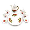 8Pcs/Set 1:12 Dollhouse Miniature Dining Ware Porcelain Tea Dish Cup Plate